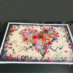 Floral Heart Diamond Art Completed Picture